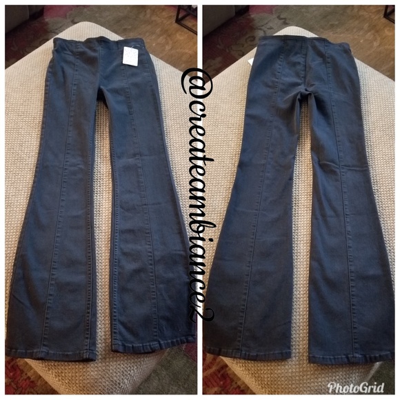 🔥Size25,28🔥FreePeople HiRise Pull On Flare Jeans - Picture 4 of 6